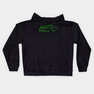 911 stoplamp back rear sportcar green Kids Hoodie